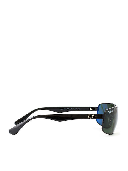 Ray Ban Мъжки Слънчеви Очила с Черна Метална Рамка и Зелени Поляризирани Стъкла RB3445 002/58