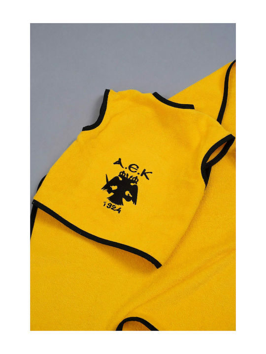 Palamaiki Baby Hooded Bathroom Set Official Team Licenced Aek Yellow 75x75cm