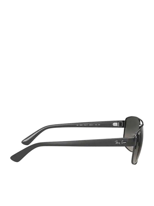Ray Ban Herren Sonnenbrille mit Silber Gestell und Grün Verlaufsfarbe Linse RB3663 004/71