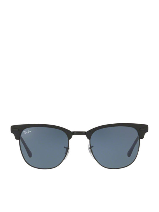 Ray Ban Clubmaster Metal Unisex Γυαλιά Ηλίου με Μαύρο Μεταλλικό Σκελετό και Μπλε Φακό RB3716 186/R5