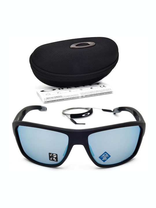 Oakley Split Shot Men's Sunglasses with Black Plastic Frame and Light Blue Polarized Mirror Lens OO9416-06