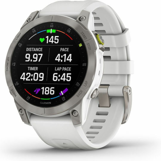 Garmin Epix (Gen 2) Sapphire Титан 47мм Водоустойчив Смартчасовник с Пулсомер (White Titanium)