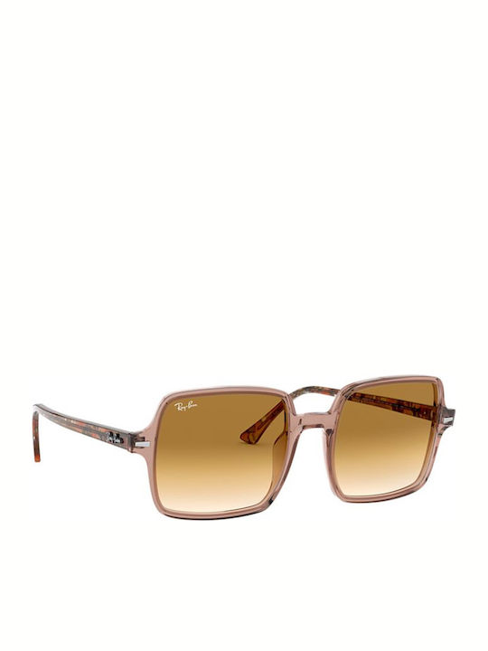 Ray Ban Square II Damen Sonnenbrille mit Braun Kunststoff Gestell und Braun Linse RB1973 128151