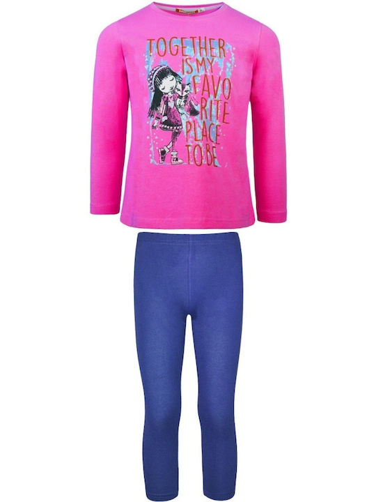 Energiers Kinder Set mit Leggings Winter 2Stück Fuchsie