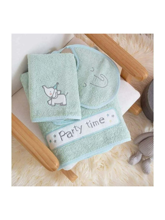 Funna Baby Σετ Βρεφικές Πετσέτες 3τμχ Party Mint
