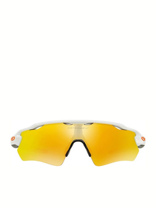 Oakley Radar Ev Path Ανδρικά Γυαλιά Ηλίου με Λευκό Κοκκάλινο Σκελετό και Πορτοκαλί Καθρέφτη Φακό OO9208-16