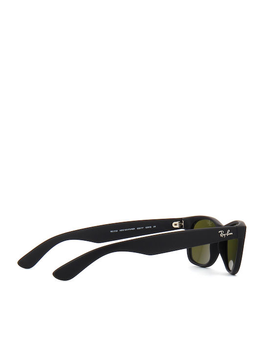Ray Ban Wayfarer Unisex Sunglasses with Black Plastic Frame and Blue Mirror Lens RB2132 622/17