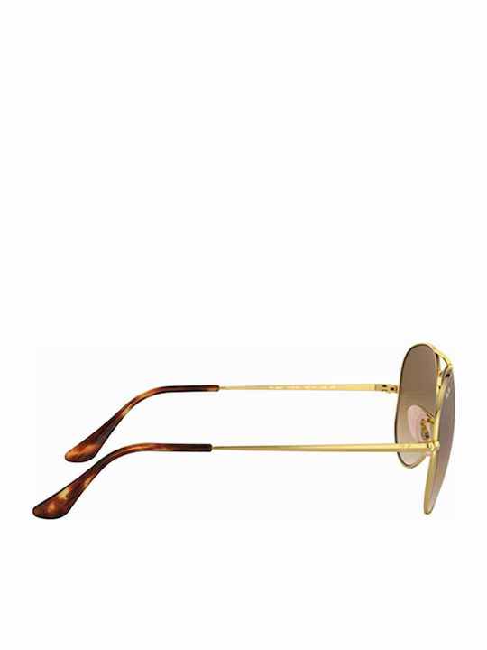 Ray Ban Aviator Metal II Bărbătești Ochelari de soare cu Auriu Cadru și Maro Degradati Lentilă