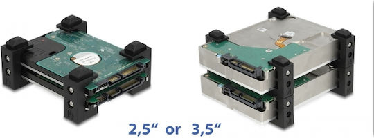 DeLock Hard Drive Base for 2.5″ and 3.5″ HDD / SSD 8pcs Black (18027)