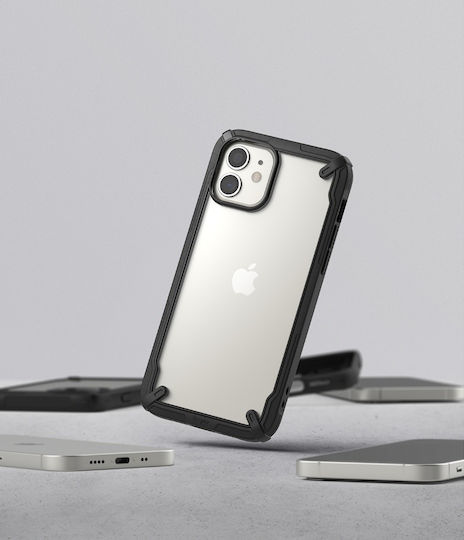 Ringke Fusion X Back Cover Πλαστικό / Σιλικόνης με Λουράκι Μαύρο (iPhone 12 mini)