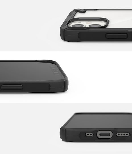 Ringke Fusion X Back Cover Πλαστικό / Σιλικόνης με Λουράκι Μαύρο (iPhone 12 mini)