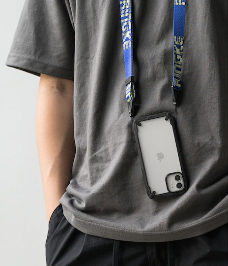 Ringke Fusion X Back Cover Πλαστικό / Σιλικόνης με Λουράκι Μαύρο (iPhone 12 mini)
