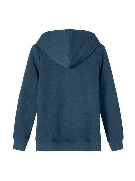 Name It Boys Cotton Hooded Sweatshirt with Zipper Navy Blue