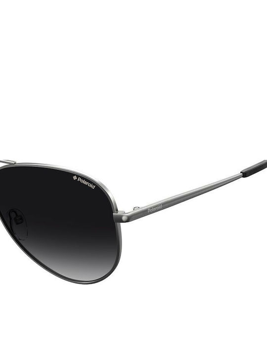 Polaroid Men's Sunglasses with Silver Metallic Frame and Grey Gradient Polarized Lens PLD 6012/N/NEW 6LB/WJ