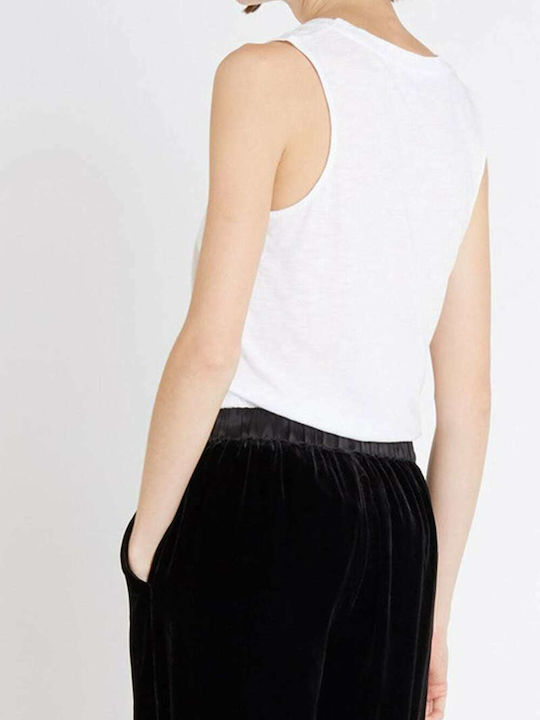 Women's Summer Blouse Cotton Sleeveless White