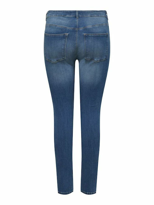 Curvy Hoch tailliert Damenjeans in Enger Passform Medium Blue Denim