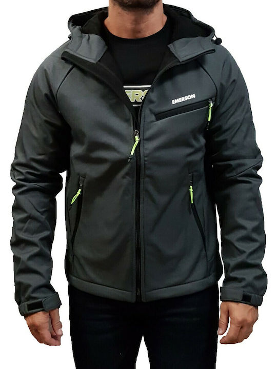 Χειμωνιάτικο Μπουφάν Softshell Αδιάβροχο και Αντιανεμικό Ebony