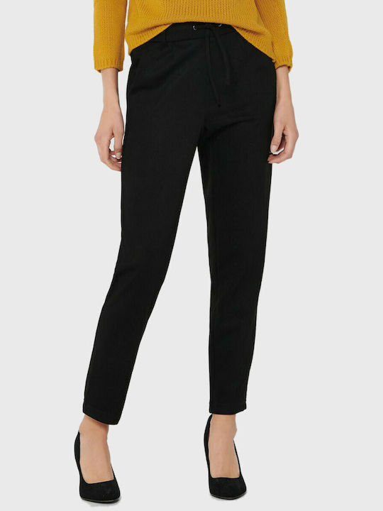 Poptrash Damen Hoch tailliert Stoff Hose mit Gummizug in Lockere Passform Schwarz