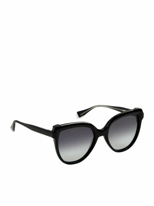 Gigi Barcelona Women's Sunglasses with Black Plastic Frame and Black Gradient Lens 6544/1