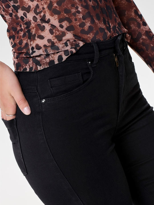 Royal Ψηλόμεσο Γυναικείο Jean Παντελόνι Καμπάνα σε Bootcut Εφαρμογή Μαύρο