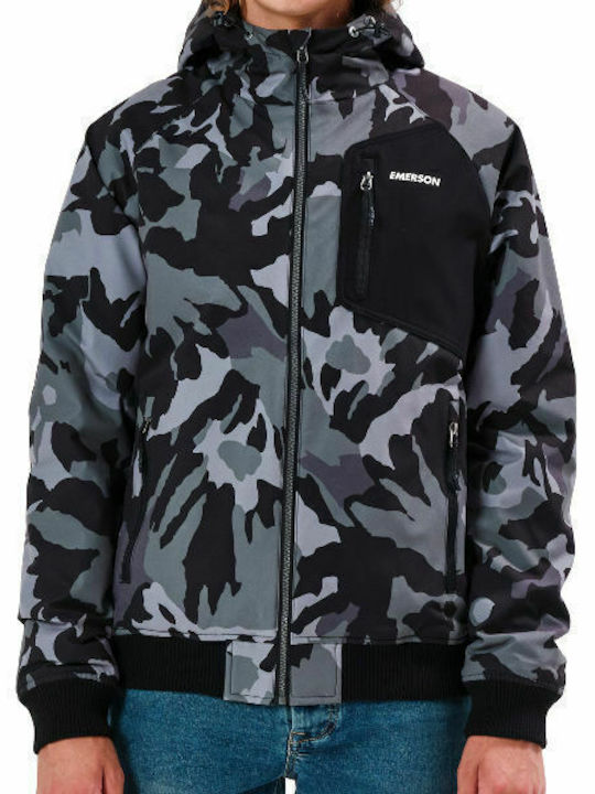 Winter Jacket Bomber Waterproof and Windproof Camo / Black