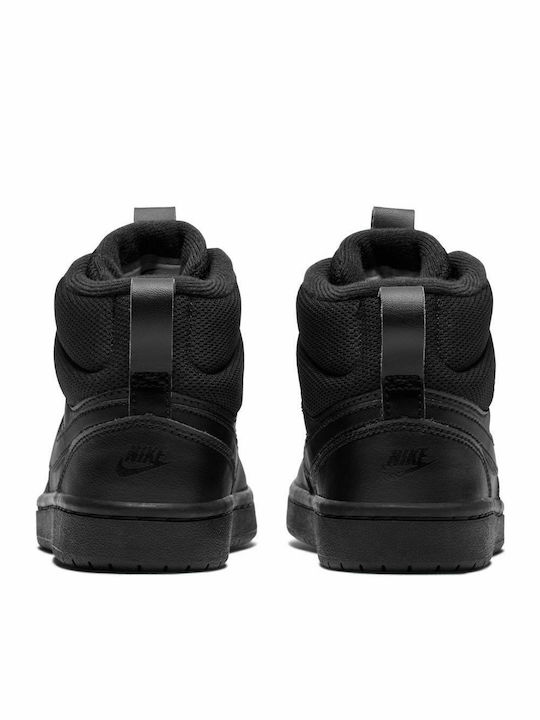 Court Court Borough Mid 2 Boot PS Kids Sports Shoes Basketball with Laces Black