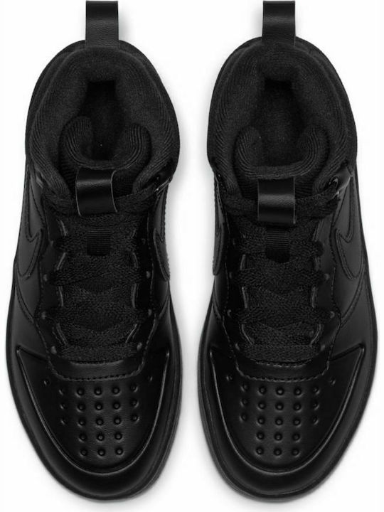 Court Court Borough Mid 2 Boot PS Kids Sports Shoes Basketball with Laces Black