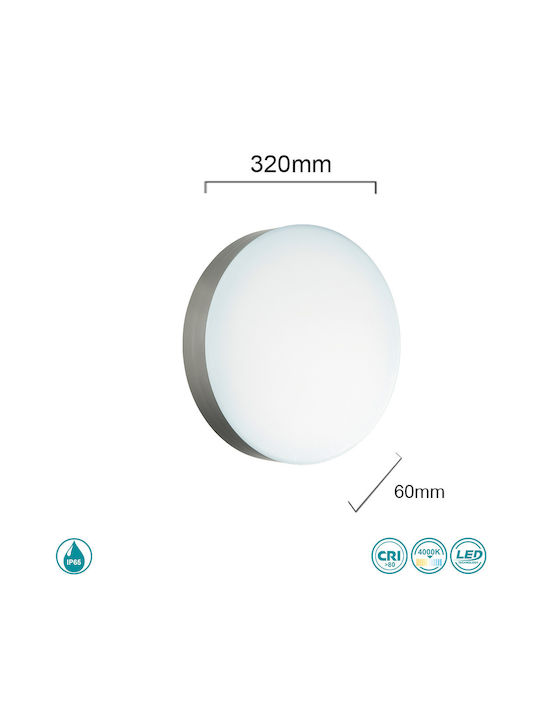 Ondaluce Nilo Outdoor Ceiling Flush Mount in Silver Color Pl.Nilo/Silver