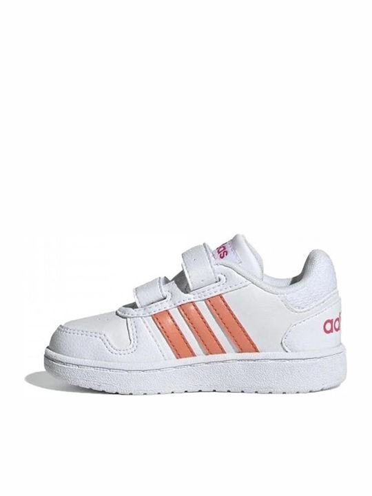 Hoops 2.0 CMF I Incaltaminte Sport Copii Baschet Cu Închidere Hoop & Loop Alb Nor / Roz Real