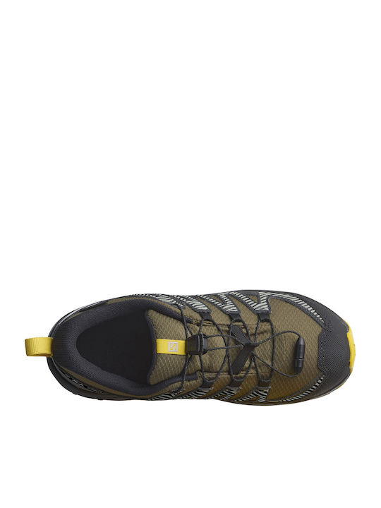Xa Pro V8 Waterproof Kids Sports Shoes Running with Laces Yellow