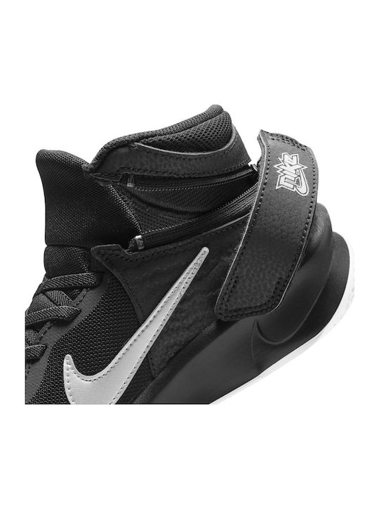 Hustle Team Hustle10 FlyEase Kids Sports Shoes Running with Hoop & Loop Closure Black / Volt / White / Metallic Silver