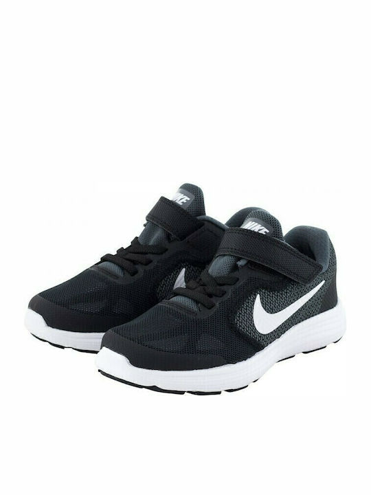 Revolution Revolution 3 PSV Kids Sports Shoes Running with Hoop & Loop Closure Dark Grey / White / Black