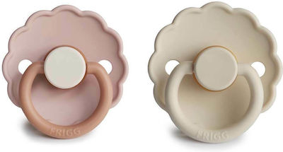 Frigg Pacifiers Rubber Daisy Biscuit Cream for 6-18 months 2pcs