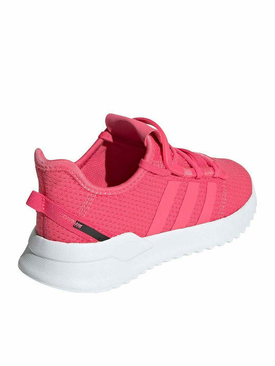 U Path Run C Kids Sports Shoes Running with Laces Real Pink / Cloud White