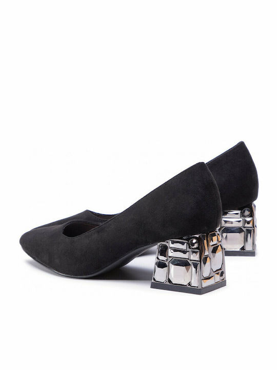 Menbur Suede Black Medium Heels