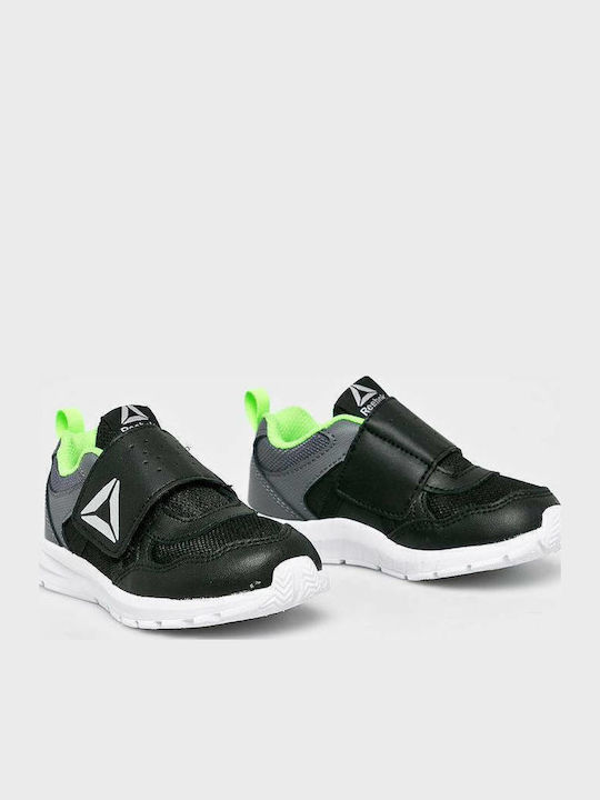 Almotio 4.0 Kids Sports Shoes Running with Hoop & Loop Closure Black