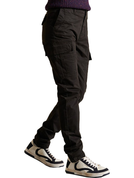 Damen Stoff Cargo Hose in Schlanker Passform Schwarz
