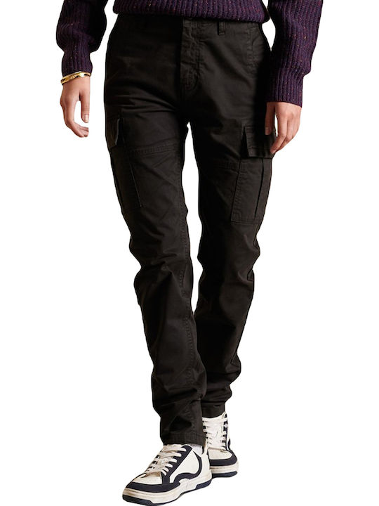 Damen Stoff Cargo Hose in Schlanker Passform Schwarz
