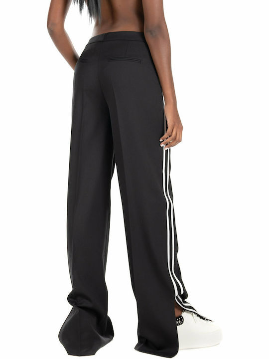 Women's High-waisted Fabric Trousers Flared Black