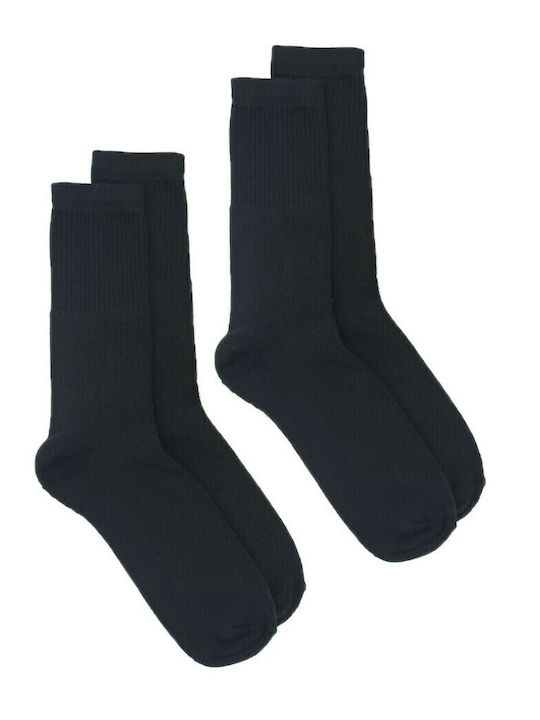 Ampo Socks 302 Bărbați Șosete Uni Negre 2Pachet