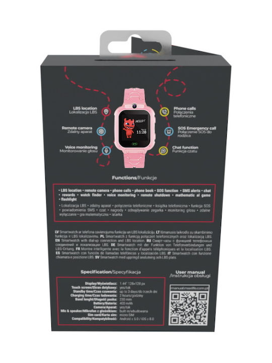 Maxlife Παιδικό Smartwatch με Κάμερα Ροζ