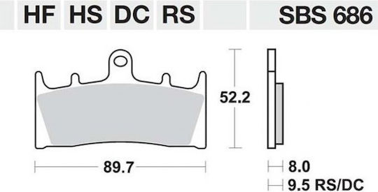 SBS Τακάκια Μοτοσυκλέτας Μπροστά-Πίσω FA188 για Kawasaki ZRX 1200
