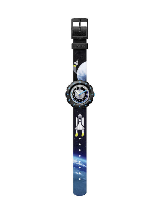 FlikFlak Kids Analog Watch Moon & Back with Fabric Strap Multicolour