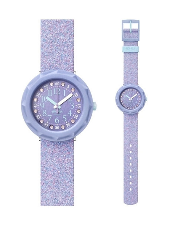 FlikFlak Ceas analogic pentru copii Shine Bright Lilaxus cu curea din cauciuc/plastic Violet