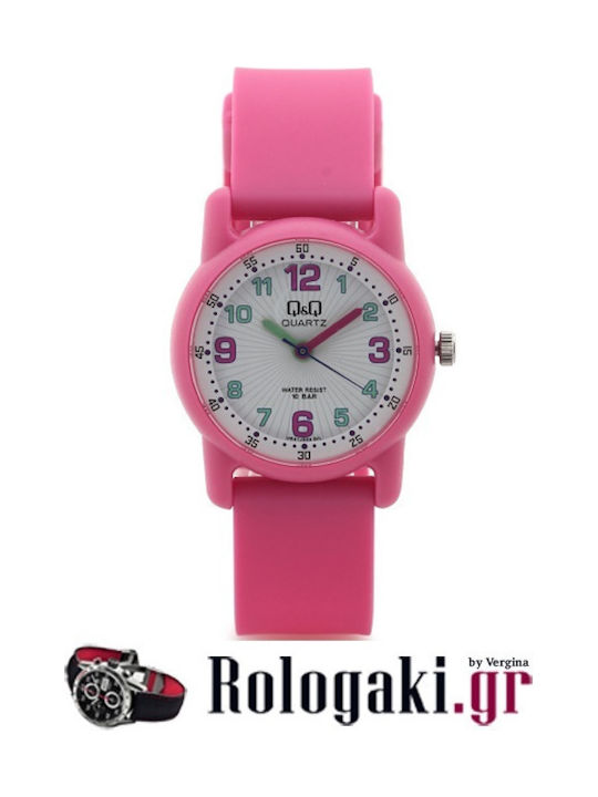 Q&Q Kids Analog Watch with Rubber/Plastic Strap Pink
