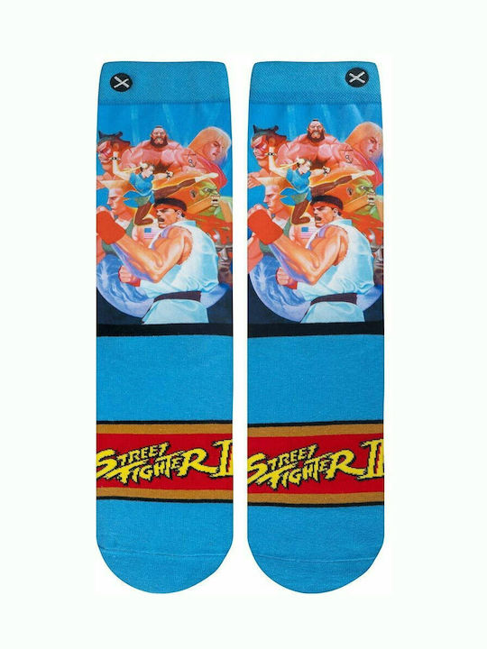 Odd Sox X Street Fighter World Warriors Bărbați Șosete cu Model Albastru deschis 1Pachet