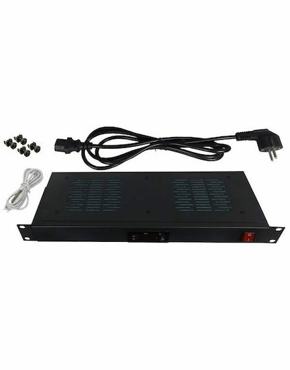 Central Patch Panel για Rack 1U 19" με 2 Ανεμιστήρες Μαύρο