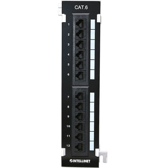Intellinet Patch Panel for Rack 1U with 12 cat6 Ports Black