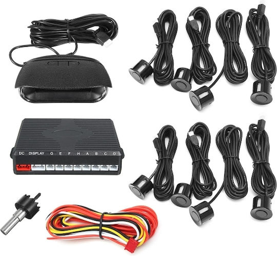 Car Parking System with Screen and 8 Sensors in Black Color