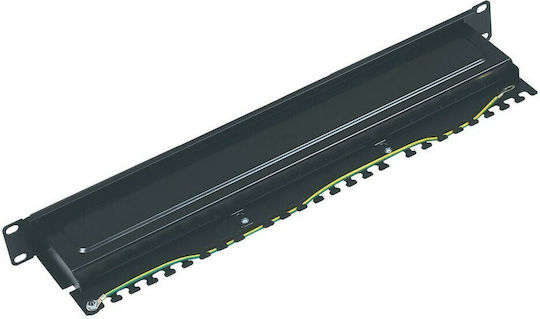 Central Patch Panel Shielded για Rack 1U 19" 24 Θυρών cat6a Μαύρο